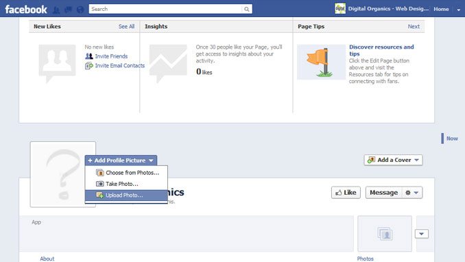 add a facebook cover image